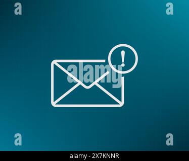 New message, picture of letter with exclamation mark vector icon. Stock Vector