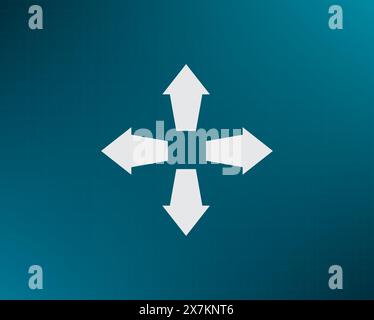 Arrows in four directions vector icon. Stock Vector