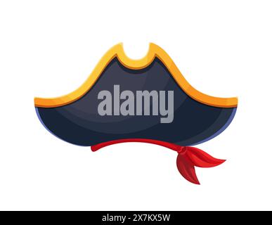 Cartoon pirate bandana and sailor tricorn or cocked hat set, vector ...