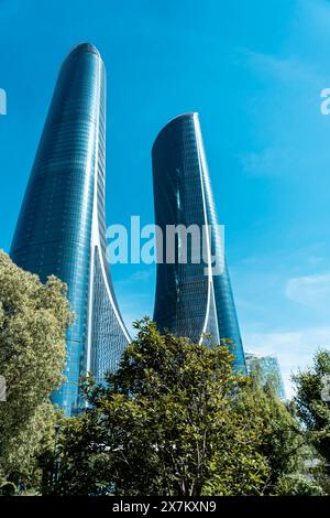 Hangzhou, China, May 16, 2024 : view of modern commercial buildings scenery in Hangzhou, China; Stock Photo