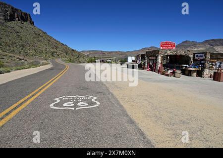 Cool Springs Station on historic Route 66, Oatman, Golden Valley, Arizona Stock Photo