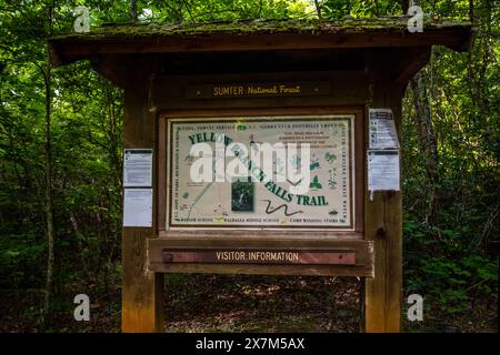 Walhalla, SC, USA - July 20, 2022: The Yellow Branch Falls Trail Stock Photo