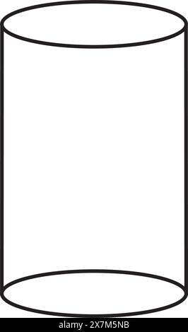 Cylinder geometrical figure outline icon. Symbol logo illustration. Stock Vector