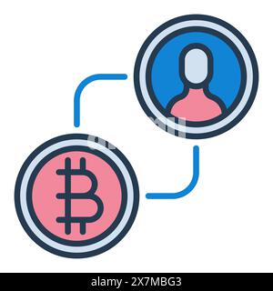 Bitcoin exchange sign vector Crypto P2P concept colored icon or design element Stock Vector