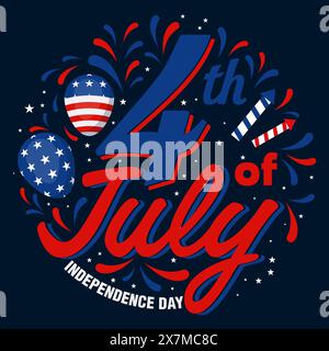 4th of July American Independence Day illustration Stock Vector