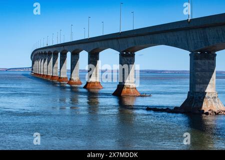 Confederation Bridge from Cape Jourimain, New Brunswick, Canada Stock Photo