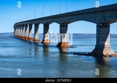 Confederation Bridge from Cape Jourimain, New Brunswick, Canada Stock Photo