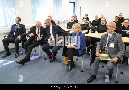 Home Secretary James Cleverly (third left) and Vicky Ford (second right), MP for Chelmsford, during a visit to Essex Police Headquarters in Chelmsford, to learn about grooming gangs. Picture date: Monday May 20, 2024. Stock Photo