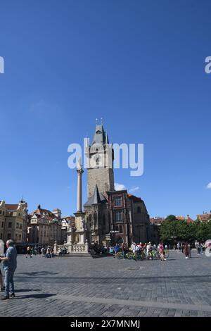 Prague /Czeck republic /14 MAY 2024/ Tourists at Prague old town square , Photo.Francis Joseph Dean/Dean Pictures Not for commercial use Stock Photo