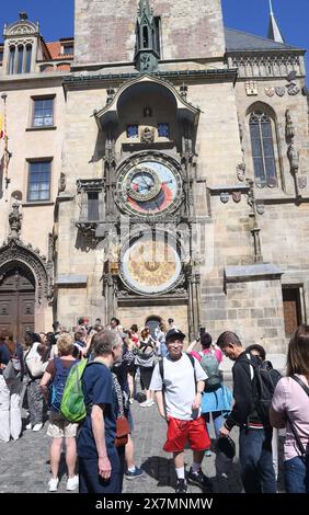 Prague /Czeck republic /14 MAY 2024/ Tourists at Prague old town square , Photo.Francis Joseph Dean/Dean Pictures Not for commercial use Stock Photo