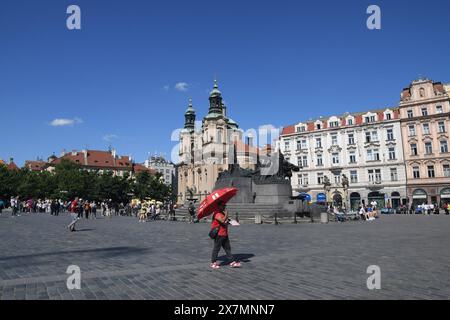 Prague /Czeck republic /14 MAY 2024/ Tourists at Prague old town square , Photo.Francis Joseph Dean/Dean Pictures Not for commercial use Stock Photo