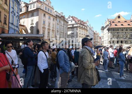 Prague /Czeck republic /14 MAY 2024/ Tourists at Prague old town square , Photo.Francis Joseph Dean/Dean Pictures Not for commercial use Stock Photo