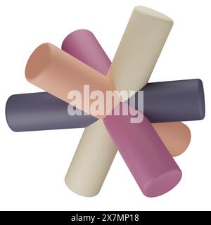 3D Render object Illustration, abstract geometric clipart Stock Photo