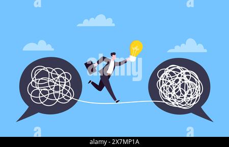 Understanding problem solution simplify challenge. Stock Vector