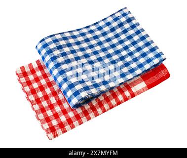 Kitchen dish towels isolated on white background Stock Photo