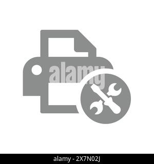 Printer settings vector icon. Screwdriver and wrench, repair shop symbol. Stock Vector
