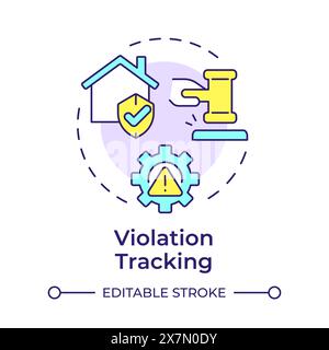 Violation tracking multi color concept icon Stock Vector