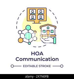 HOA communication multi color concept icon Stock Vector