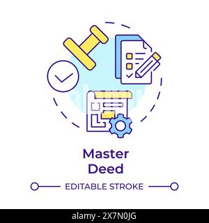 Master deed multi color concept icon Stock Vector