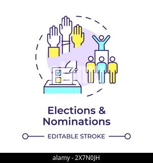Elections and nominations multi color concept icon Stock Vector