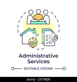 Administrative services multi color concept icon Stock Vector