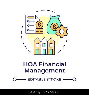 HOA financial management multi color concept icon Stock Vector