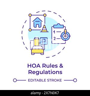 HOA rules and regulations multi color concept icon Stock Vector