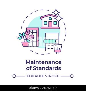 Maintenance of standards multi color concept icon Stock Vector