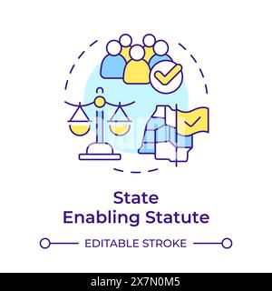State enabling statute multi color concept icon Stock Vector