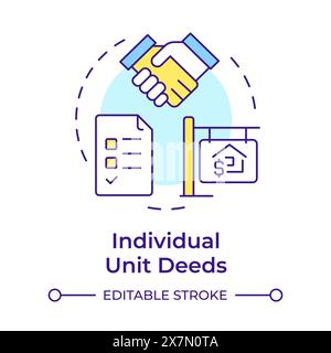 Individual unit deeds multi color concept icon Stock Vector