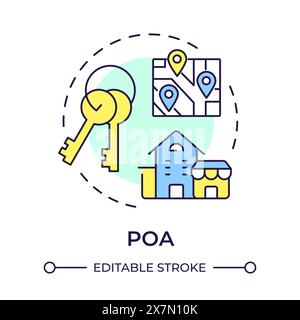 POA multi color concept icon Stock Vector