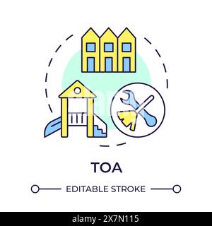 TOA multi color concept icon Stock Vector