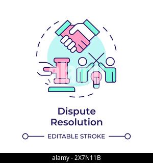 Dispute resolution multi color concept icon Stock Vector