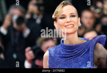 Cannes, France. 20th May, 2024. Actress Diane Kruger arrives for the screening of the film 'The Shrouds' at the 77th edition of the Cannes Film Festival in Cannes, southern France, on May 20, 2024. Credit: Gao Jing/Xinhua/Alamy Live News Stock Photo