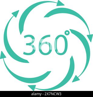 360 degree view icon with arrows Stock Vector