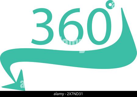 360 degree view arrow concept icon Stock Vector