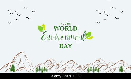 Creative Concept of World Environment Day On White Background. Vector illustration. Stock Vector