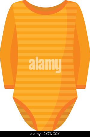 Bright orange striped baby onesie isolated Stock Vector