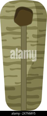 Cartoon camouflage sleeping bag illustration Stock Vector