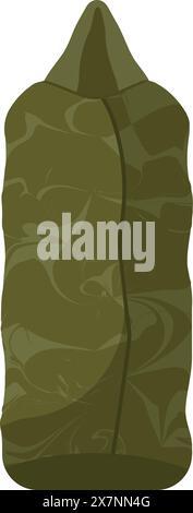 Vector illustration of a bullet with a green camouflage pattern, isolated on white Stock Vector