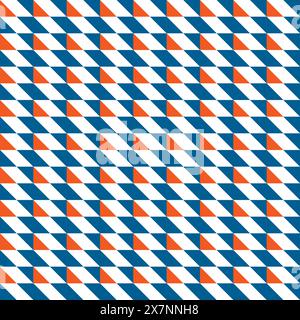 Pattern Seamless Geometric Design, With Blue and Orange Color Stock Vector
