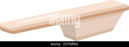 Cartoon illustration of wooden shelf Stock Vector