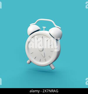 Old school alarm clock - stylized 3d CGI icon object, Not gen Ai Stock Photo