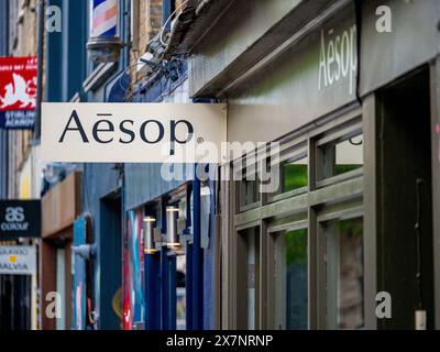 Aesop Store London UK - Aesop shop in Shoreditch East London. Aesop is as an Australian luxury cosmetics brand founded in 1987. Stock Photo