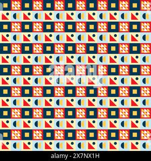 Pattern Colourful abstract geometric shapes background Stock Vector