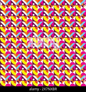 Pattern abstract geometric shapes colorful background Stock Vector