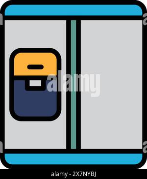 A Food refrigerator icon illustration in line style Stock Vector