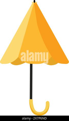 Bright yellow umbrella on white background Stock Vector