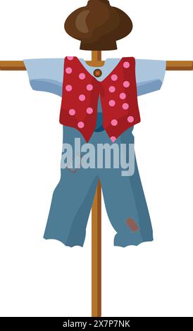 Colorful scarecrow illustration on white background Stock Vector