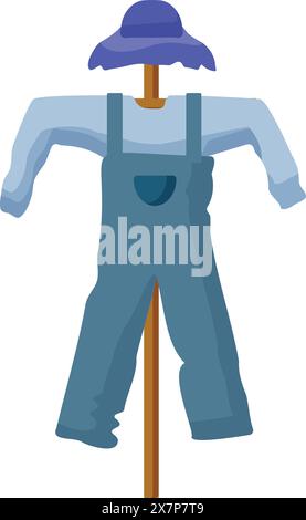 Scarecrow icon in flat design style Stock Vector